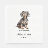 Tekeningen van Dachshond-hond - Eerste trouwnacht Servet (Voorkant)