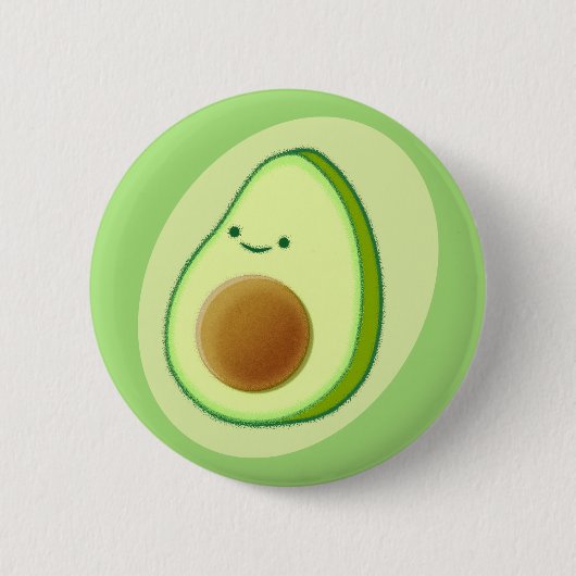 Tekeningen van een leuke avocado ronde button 5,7 cm (Voorkant)