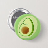 Tekeningen van een leuke avocado ronde button 5,7 cm (Voorkant /achterkant)