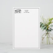 Tekeningen van een oud everzwijn BW #2 Briefpapier (Staand voorkant)