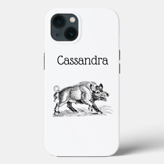 Tekeningen van een oud everzwijn zwart-wit #2 Case-Mate iPhone case (Achterkant)