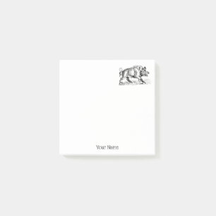 Tekeningen van een oud everzwijn zwart-wit #2 post-it® notes