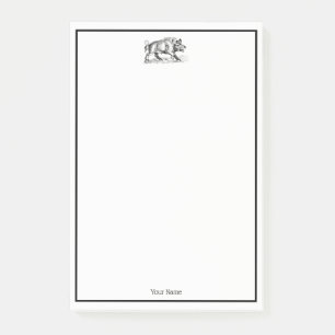 Tekeningen van een oud everzwijn zwart-wit #2 post-it® notes
