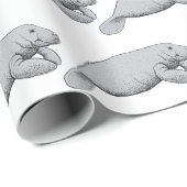 Tekeningen van een oude lamantijn cadeaupapier (Rol Hoek)