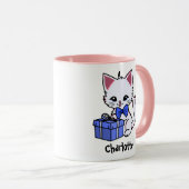 Tekeningen van een schattig kitten met cadeau mok (Voorkant rechts)