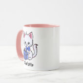 Tekeningen van een schattig kitten met cadeau mok (Voorkant links)