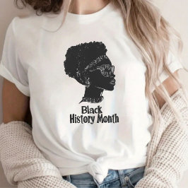 Tekeningen van een trotse Afro-meisje Black Histor T-shirt