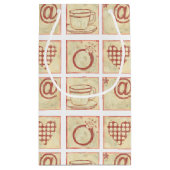 Tekeningen van het hart- en ringhout klein cadeauzakje (Achterkant)