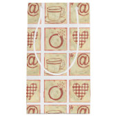 Tekeningen van het hart- en ringhout klein cadeauzakje (Voorkant)