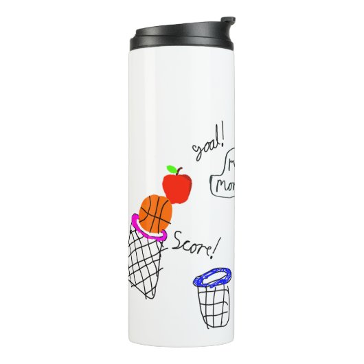 Tekeningen van het kind Leraar Gift Thermische Tum Thermosbeker (Gedraaid links)