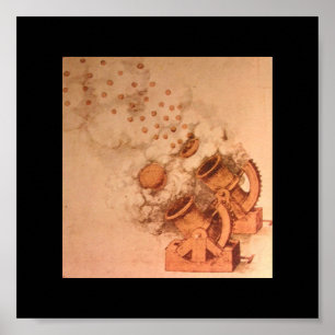 Tekeningen van kanonnen van Leonardo Da Vinci Poster