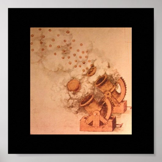 Tekeningen van kanonnen van Leonardo Da Vinci Poster (Voorkant)