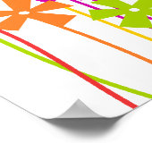 Tekeningen van leuke roze gele oranje simpele bloe poster (Hoek)