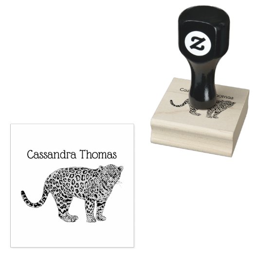 Tekeningen van luipaard en jachtluipaard met vlekk rubberstempel (Gestempeld)