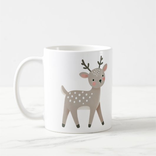 Tekeningen van Maan Cute Kerstmis Koffiemok (Links)