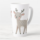 Tekeningen van Maan Cute Kerstmis Latte Mok (Rechterhoek)