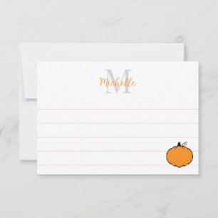Tekeningen van Maan Zakelijke Monogram Gelinieerd Notitiekaartje