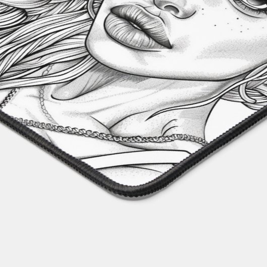 Tekeningen van mooie zwarte vrouwen op Desk Mat (Hoek)