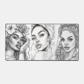 Tekeningen van mooie zwarte vrouwen op Desk Mat (Voorkant)