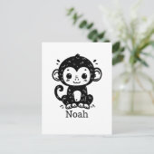 Tekeningen van Mopige Babyaapjes - Kawaii Kunst vo Briefkaart (Staand voorkant)