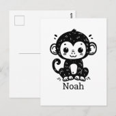 Tekeningen van Mopige Babyaapjes - Kawaii Kunst vo Briefkaart (Voorkant / Achterkant)