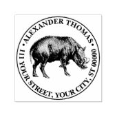 Tekeningen van oud everzwijn zwart-wit  zelfinktende stempel (Design)