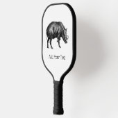 Tekeningen van oud wild zwijn zwart-wit pickleball paddle (Links)