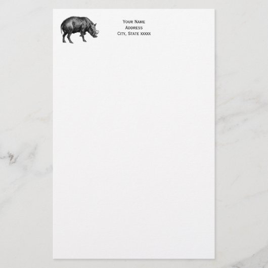 Tekeningen van oude wilde zwijnen BW Briefpapier (Voorkant)