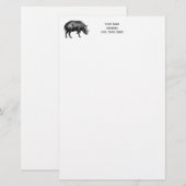 Tekeningen van oude wilde zwijnen BW Briefpapier (Voorkant / Achterkant)