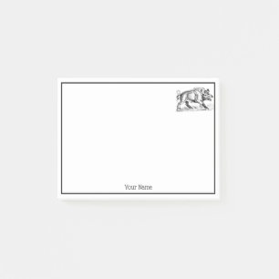Tekeningen van oude wilde zwijnen zwart-wit #2 post-it® notes