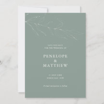 Tekeningen van saliegroen blad Bruiloftsinvatie