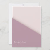 Tekeningen van stel in paarse moderne trouwuitnodi kaart (Achterkant)