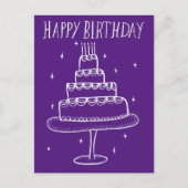 Tekeningen van Verjaardagstaart Whimsical Schets D Briefkaart (Voorkant)