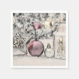 Tekeningen van vintage kerstversieringen servet
