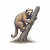 Tekeningen van Vintage Luiaard Natuur Grafisch (2) Sticker (Voorkant)