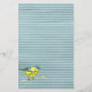 Tekeningen van vogels met grijze lijnen briefpapier