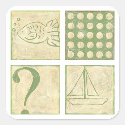 Tekeningen visuittreksel visuittreksel van Charikl Vierkante Sticker (Voorkant)