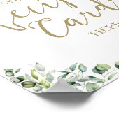 Tekenkaart met gouden groen voor bruids-shower rec poster (Hoek)