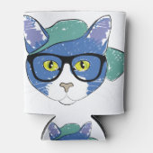 Tekenkat-mascot-kattenpotlood Blikjeskoeler (Voorkant)