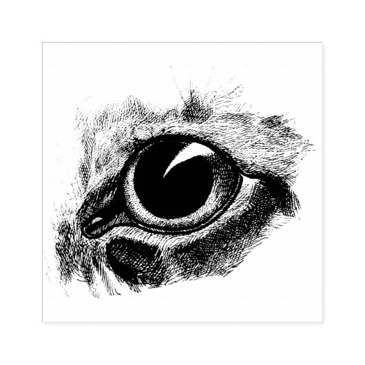  tekenkat Oogkunst Illustratie Rubberstempel (Afrduk)