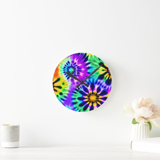 Tekenkleurstof wervelpatroon ontwerp ronde klok (Huis)