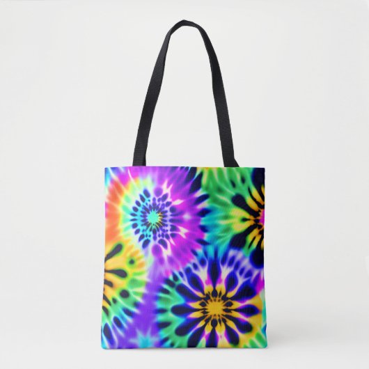 Tekenkleurstof wervelpatroon ontwerp tote bag (Voorkant)