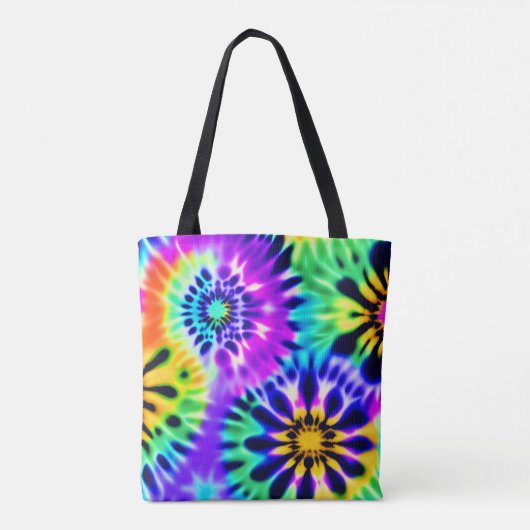 Tekenkleurstof wervelpatroon ontwerp tote bag (Achterkant)