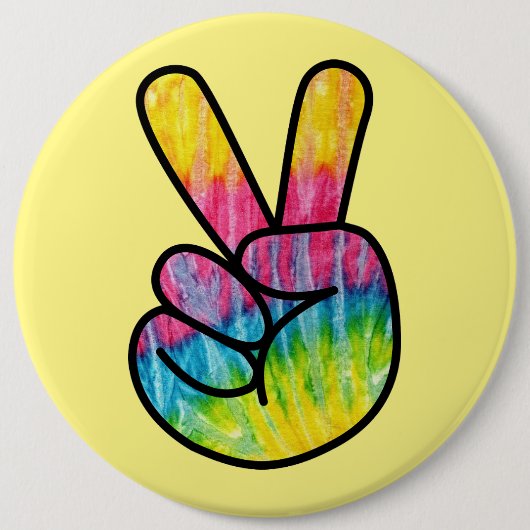 Tekenknop Regenboog Vrede Ronde Button 6,0 Cm (Voorkant)