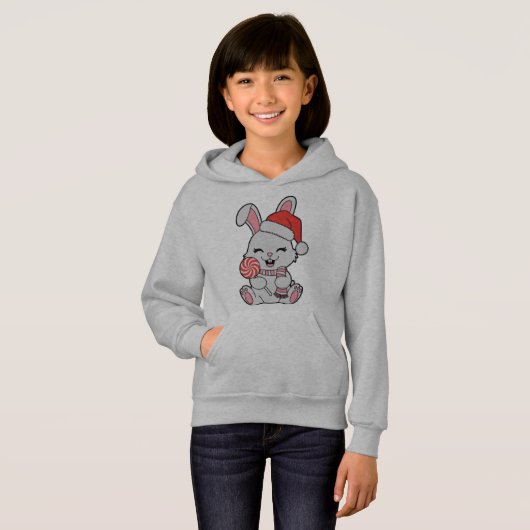 Tekenkonijn hoodie (Voorkant volledig)
