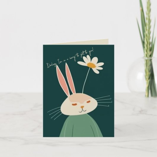 Tekenkonijn, Valentijnsdag Feestdagen Kaart (Voorkant)