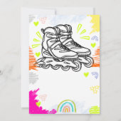 tekenkrijt Rolschaatsen Verjaardag roze Kaart (Achterkant)