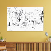 Tekenkunst Amsterdam Canvas Afdruk (Insitu (Woonkamer))