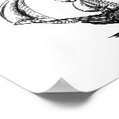  tekenkunst voor zeilscheepsinkt poster (Hoek)