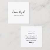 Tekenlettertype zwart-wit vierkant vierkante visitekaartje (Voorkant / Achterkant)